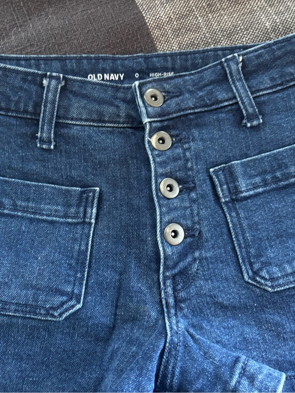Old Navy High-Rise Women’s Dark Blue Button-Fly Short Shorts